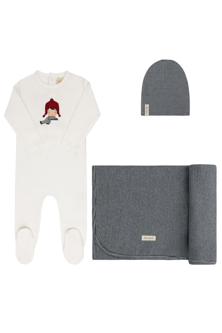 French Terry Autumn Kids Collection - Take Me Home Set, Main, color, Ivory/Blue