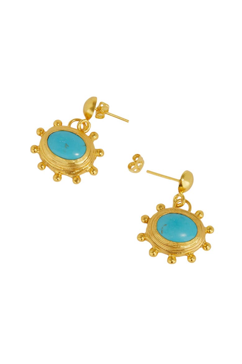 Zand Turquoise Drop Earrings, Alternate, color, Gold