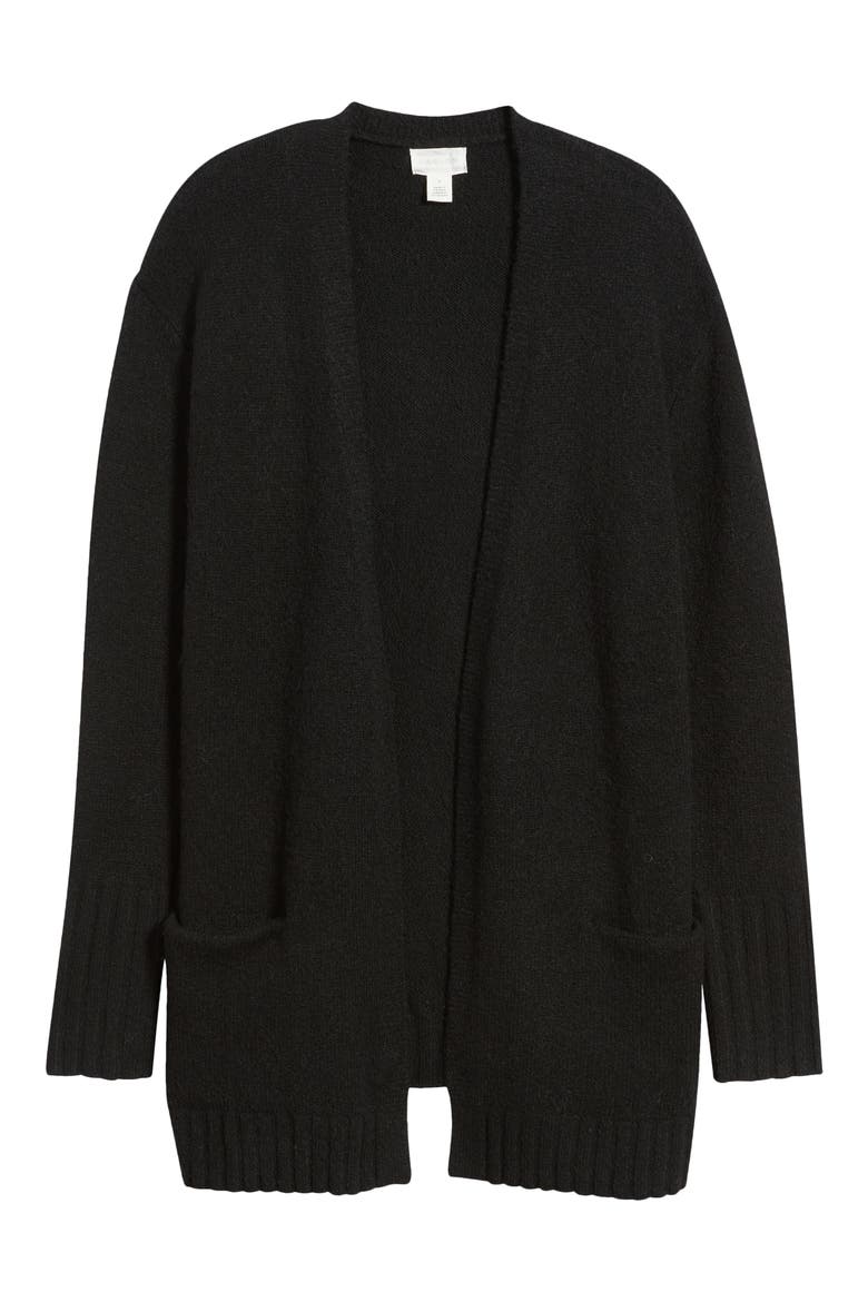 Open Front Cardigan, Alternate, color, BLACK