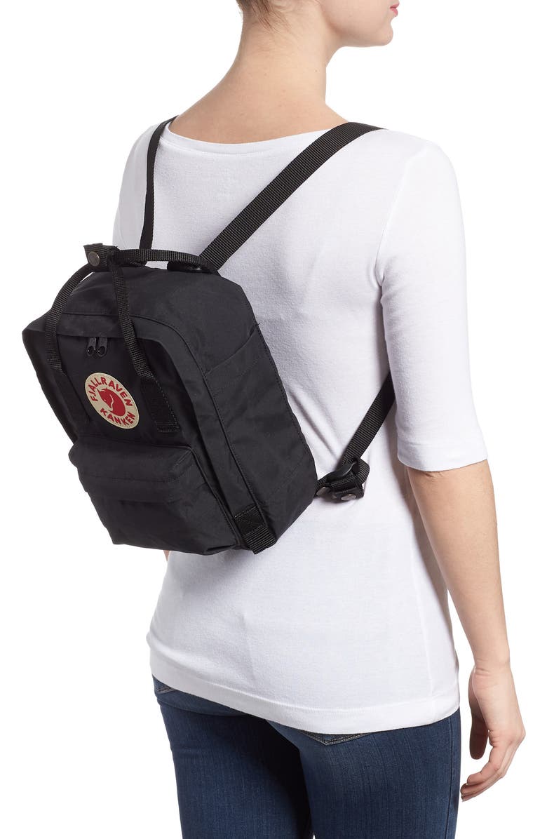 Fjällräven Mini Kånken Water Resistant Backpack, Alternate, color, Black