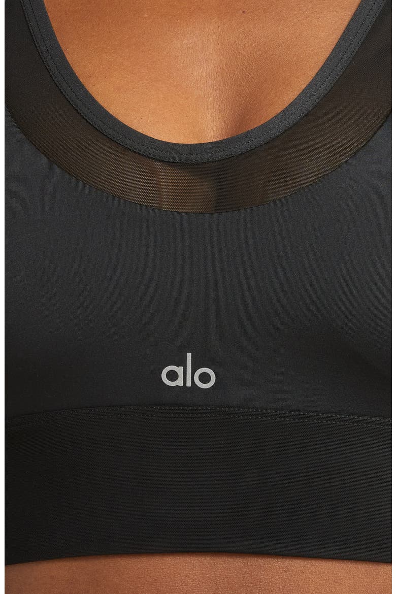 Airlift Double Trouble Sports Bra, Alternate, color, BLACK