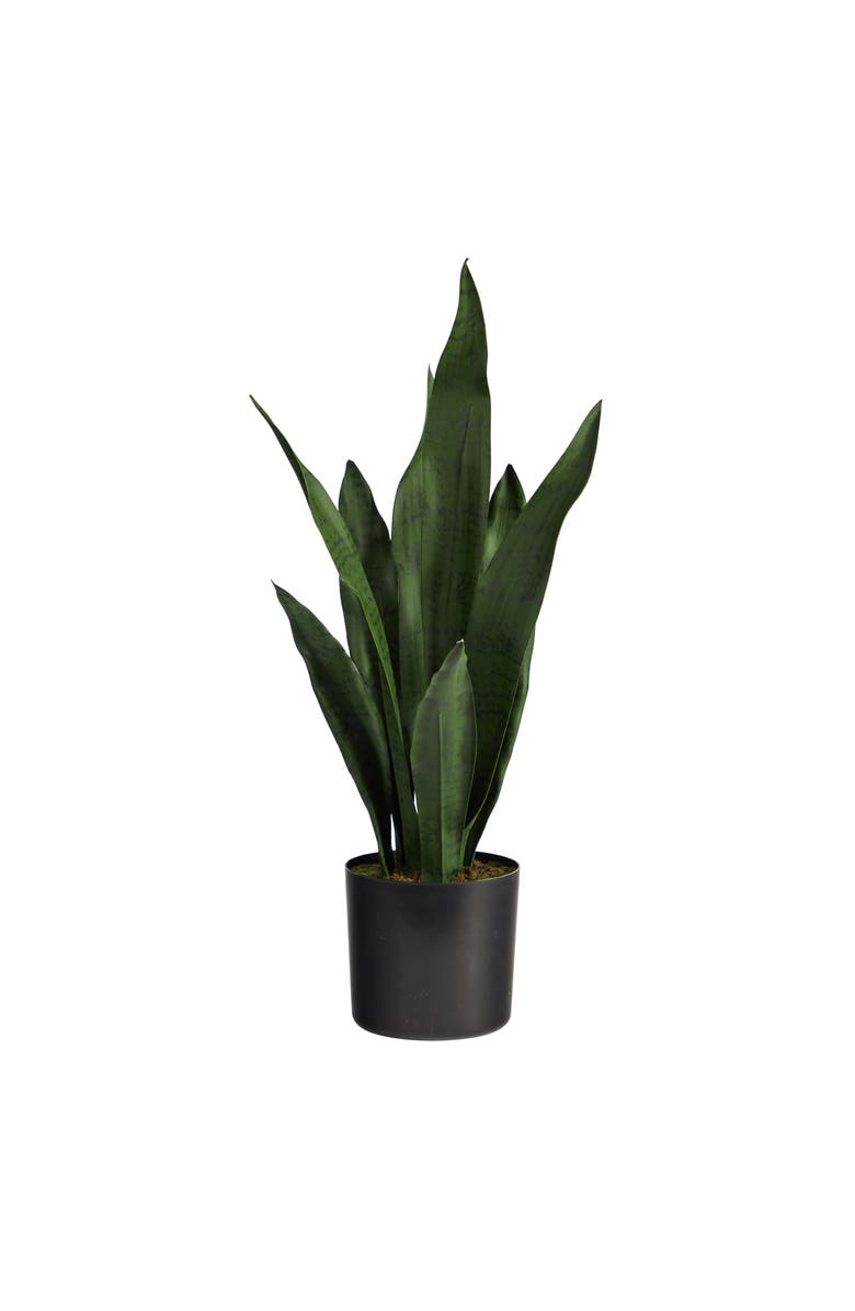 NEARLY NATURAL 22-in Artificial Sansevieria Snake Plant, Main, color, Green