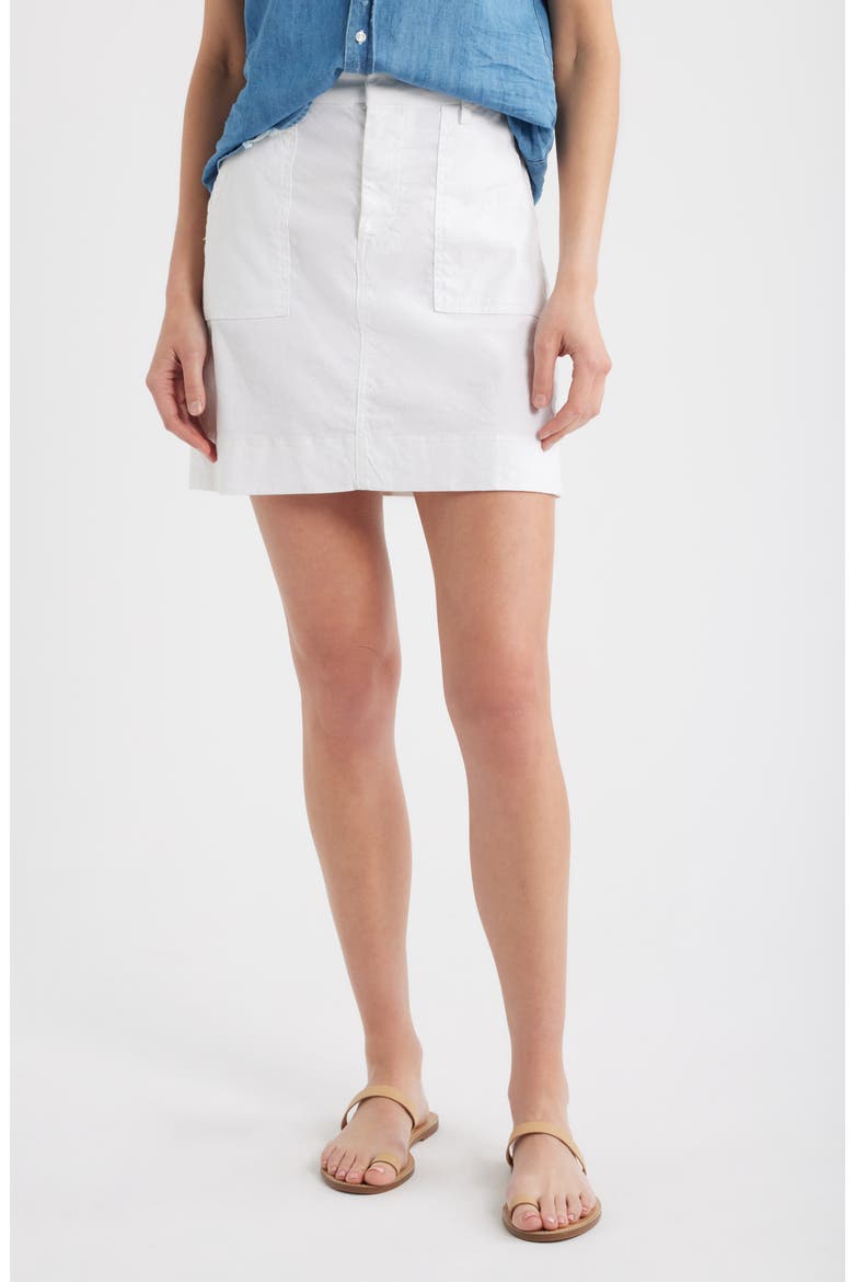 Jameson Cotton & Linen Utility Skirt, Main, color, WHITE PREFORMANCE LINEN