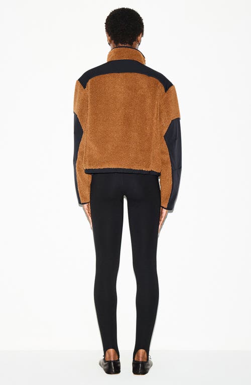 Skims Faux Shearling Zip Jacket In Brown