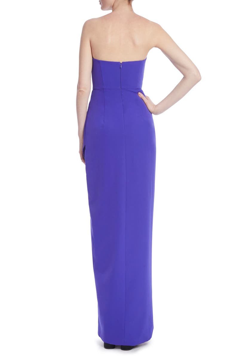 Jewel Badgley Mischka Strapless Side Ruched Column Gown, Alternate, color, 