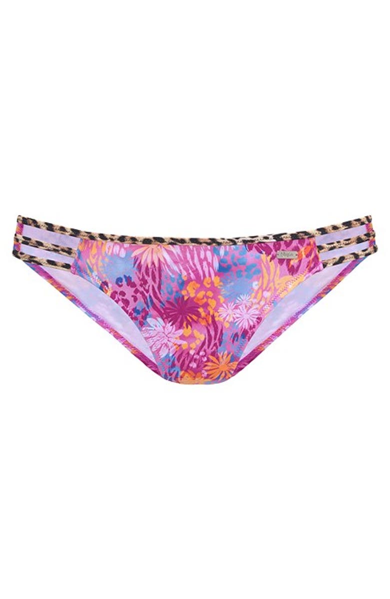 LASCANA Women's Leopard Floral Classic Bikini Bottom, Alternate, color, Rose Printed
