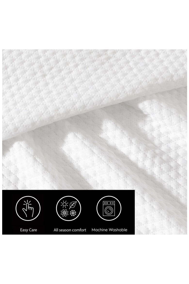 Matelassé Cotton Jacquard Blanket, Alternate, color, WHITE