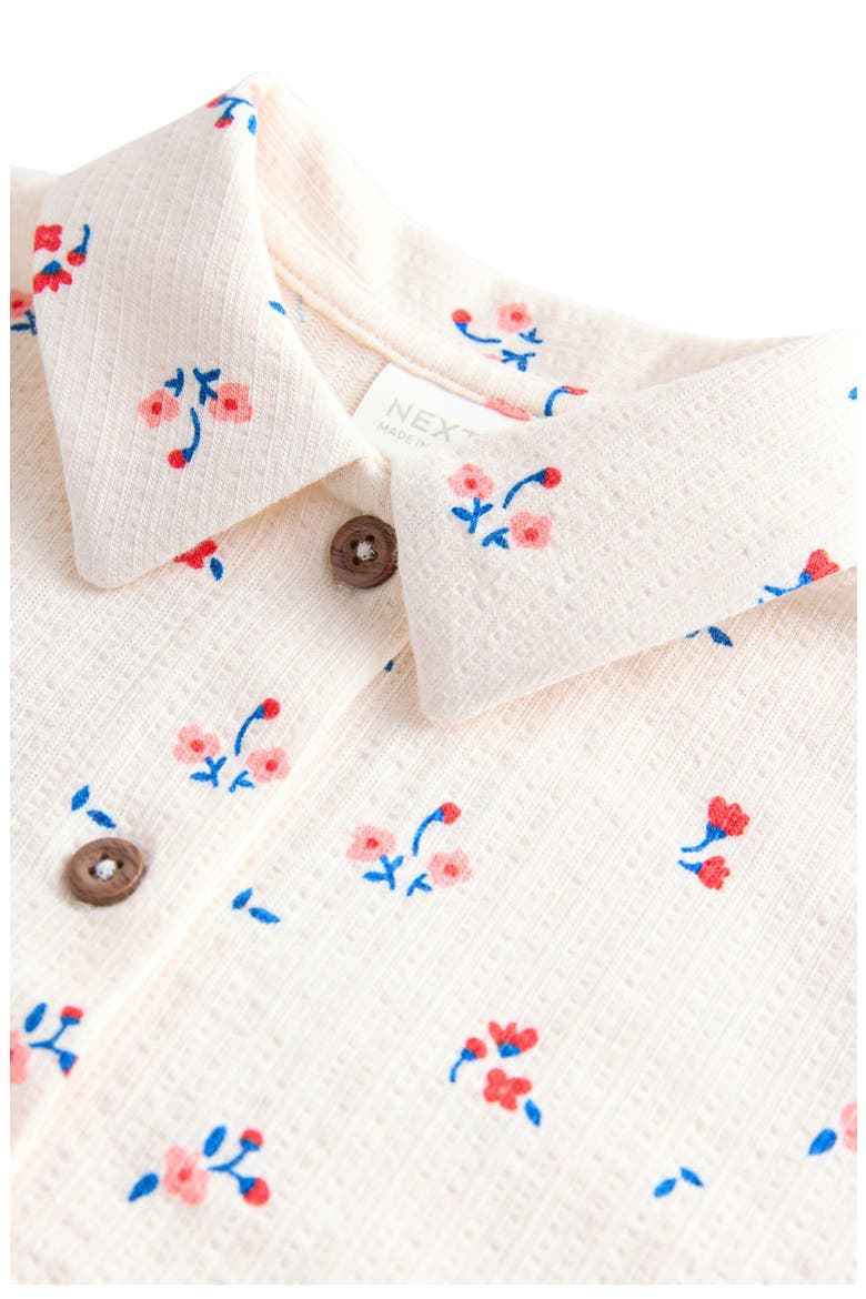 Kids' Floral Button-Up Shirt & Shorts Set, Alternate, color, NEUTRAL