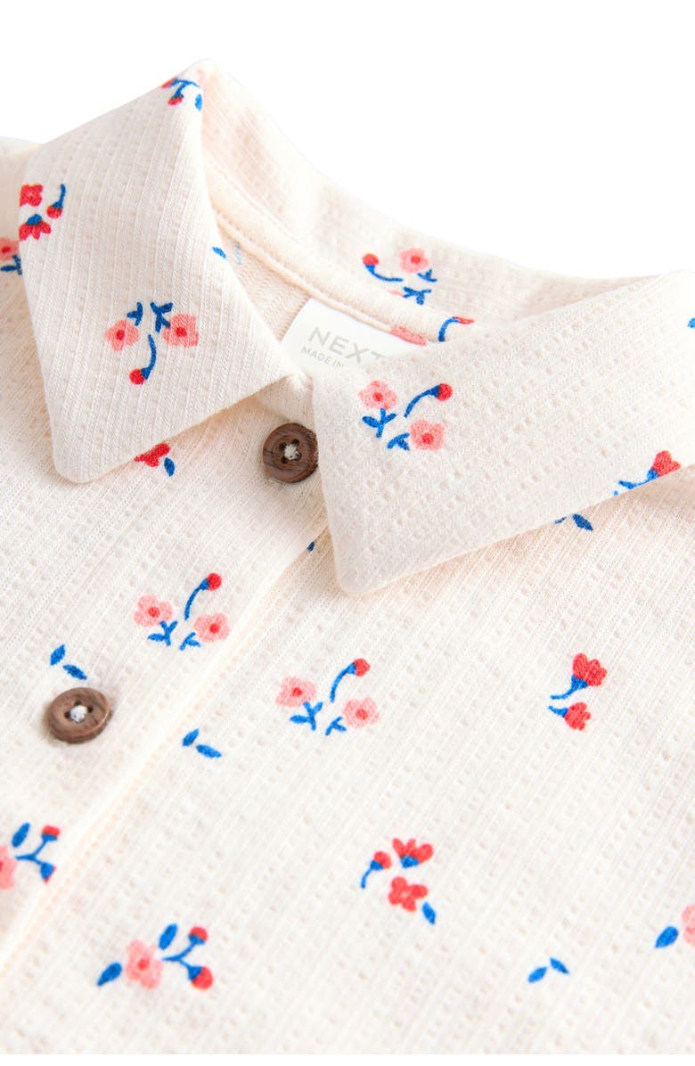 NEXT Kids' Floral Button-Up Shirt & Shorts Set, Alternate, color, Neutral