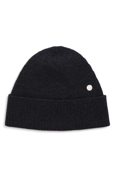 Krivi Coin Appliqué Merino Wool Blend Beanie