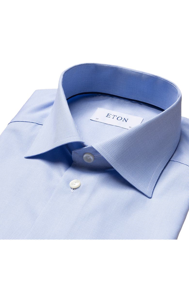 Eton Slim Fit Houndstooth Dress Shirt, Alternate, color, Blue
