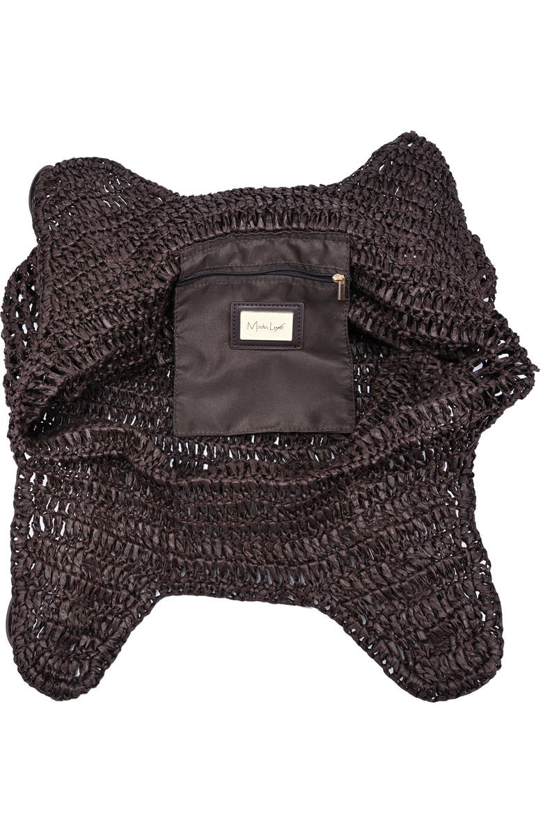 MODA LUXE Straw Tote, Alternate, color, Coffee