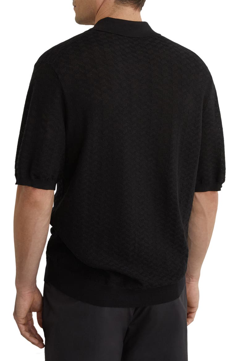 Phoenix Chevron Knit Button-Up Shirt, Alternate, color, BLACK