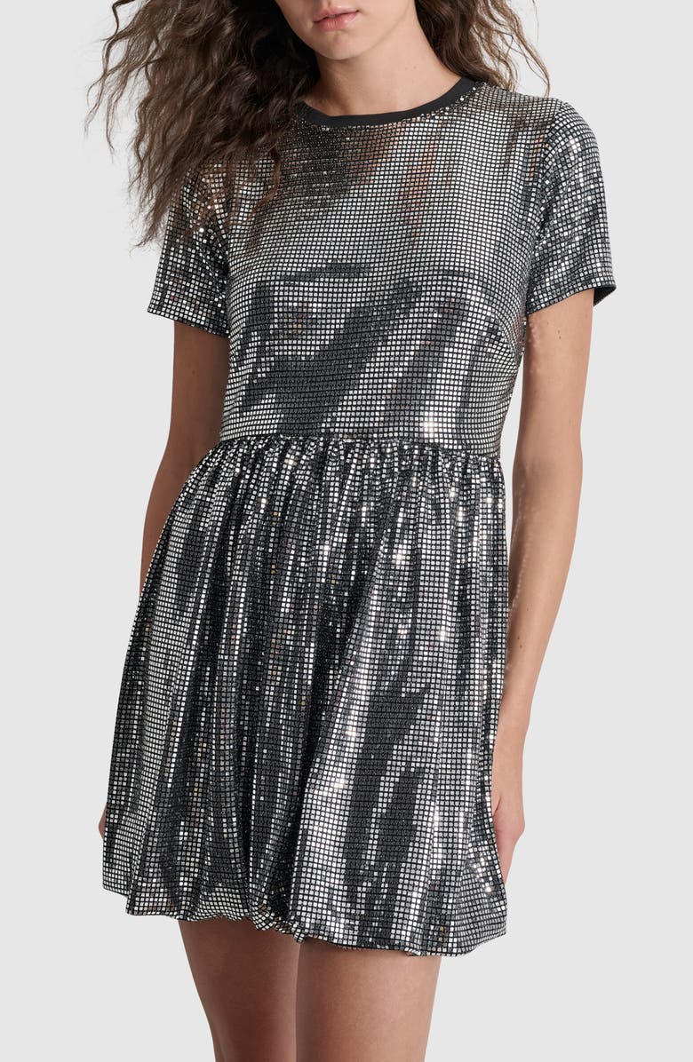 DKNY Geo Sequin Minidress, Alternate, color,