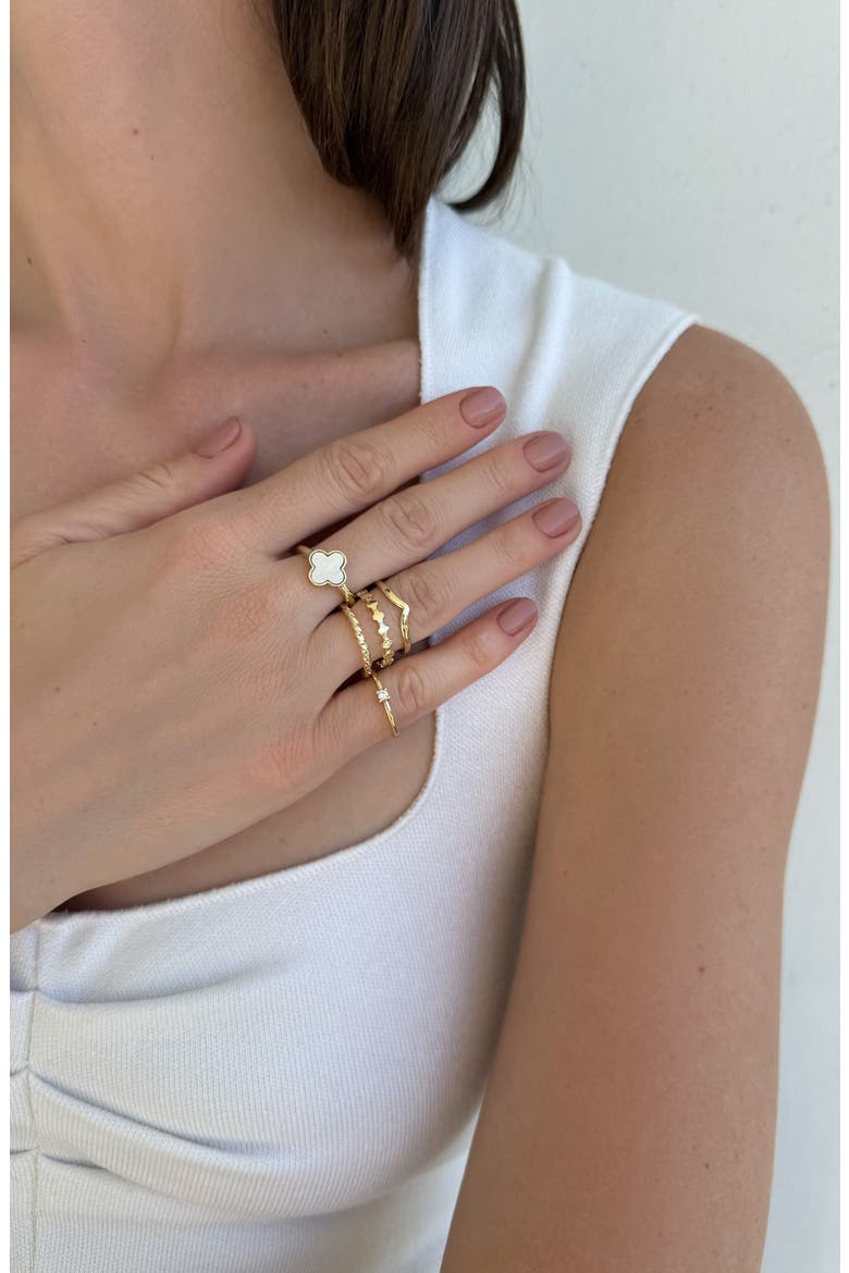 5-Pack Rings, Alternate, color, GOLD/ WHITE