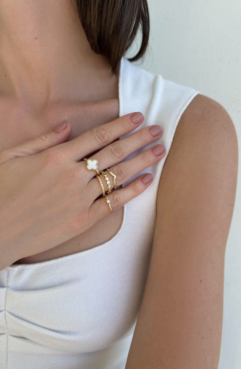 Adornia 5-Pack Rings, Alternate, color, Gold/ White