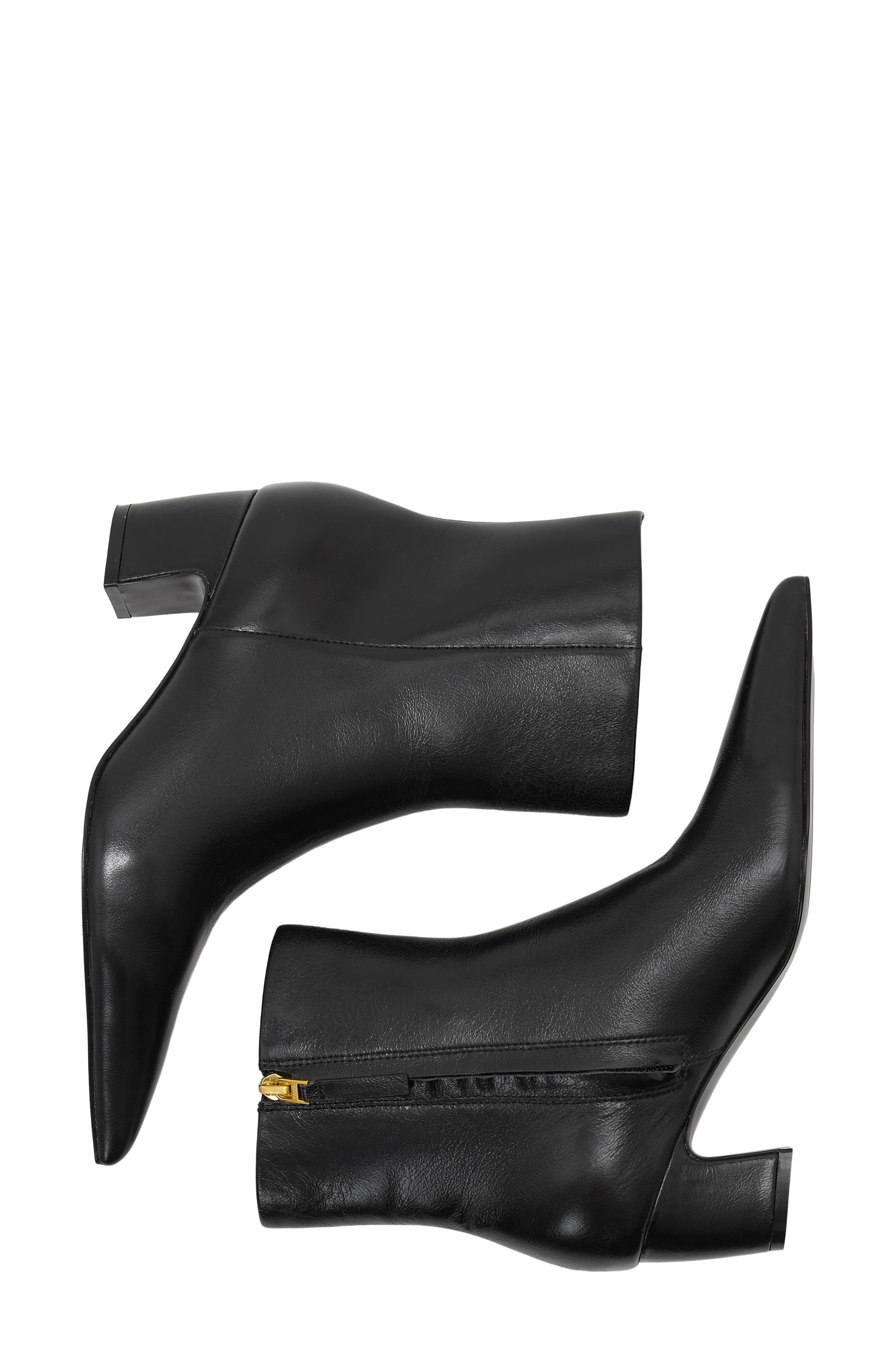Nicole Leather Ankle Boot, Alternate, color, BLACK