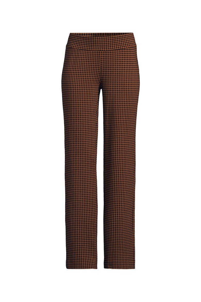 Starfish Mid Rise Straight Leg Pants, Alternate, color, Rich Ginger Brown/Black Check