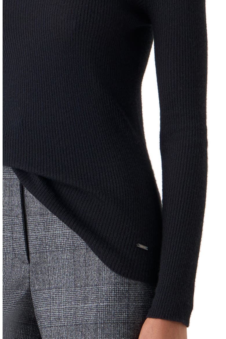 Cashmere & Silk Rib Funnel Neck Sweater, Alternate, color, DARK NAVY