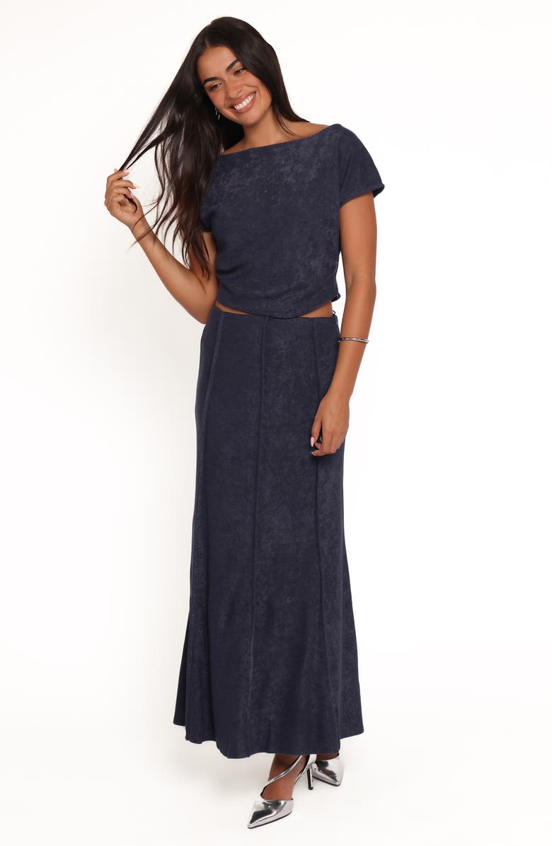 Petal & Pup Aria Terry Cloth Crop Top & Maxi Skirt Set, Alternate, color, 