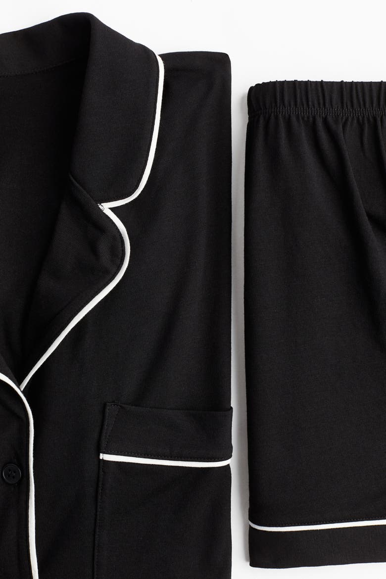 Viscose-blend Pyjamas, Alternate, color, Black