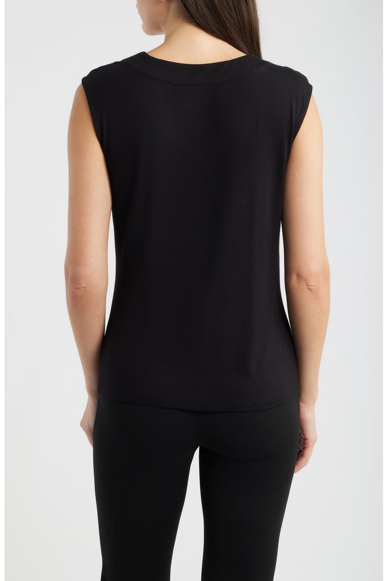 Pleated Cowl Neck Extended Shoulder Top, Alternate, color, ANNE BLACK