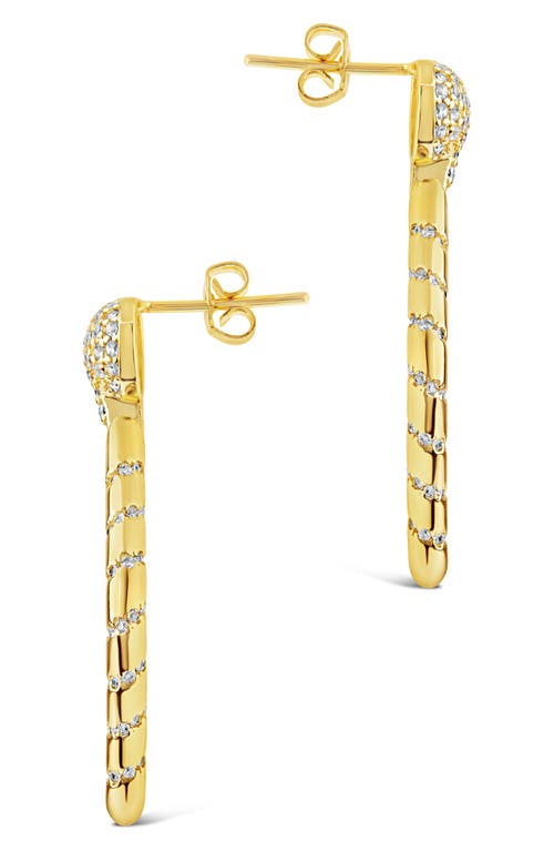 Sterling Forever Gisele Cubic Zirconia Geometric Drop Earrings In Gold