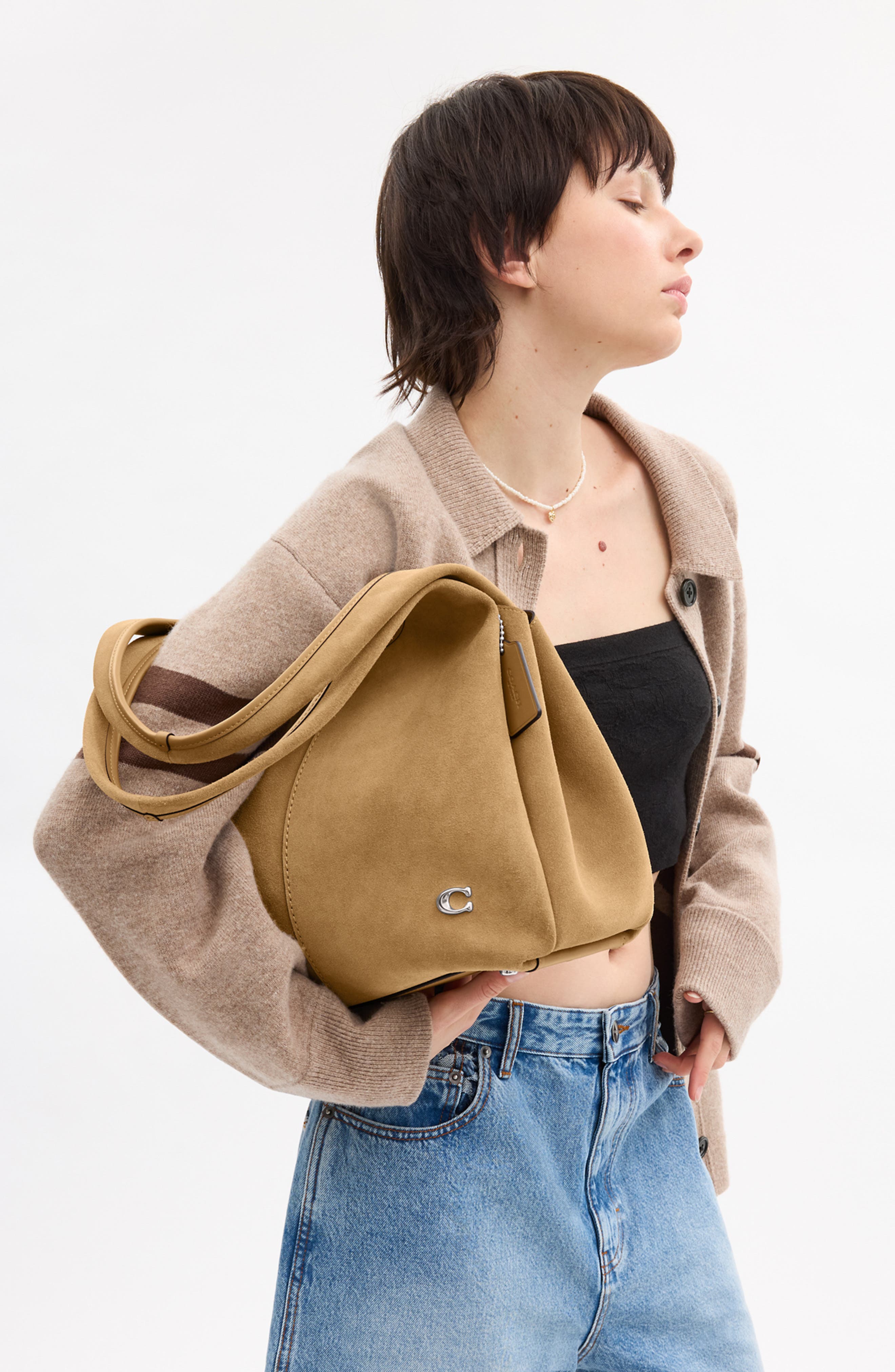 COACH Juliet Suede Shoulder Bag, Alternate, color, 