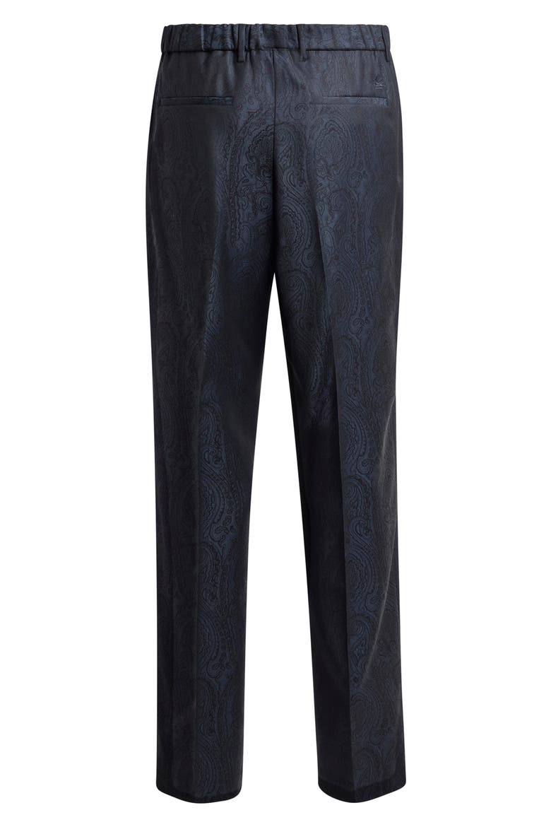 Paisley Wool Pants, Alternate, color, DARK BLUE 8