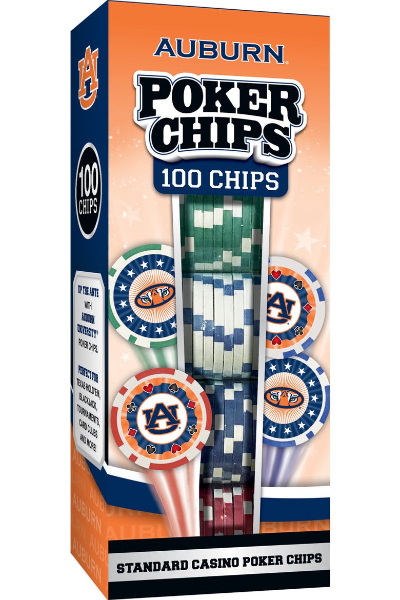 Auburn Tigers 100 Piece Poker Chips, Main, color, Multicolor