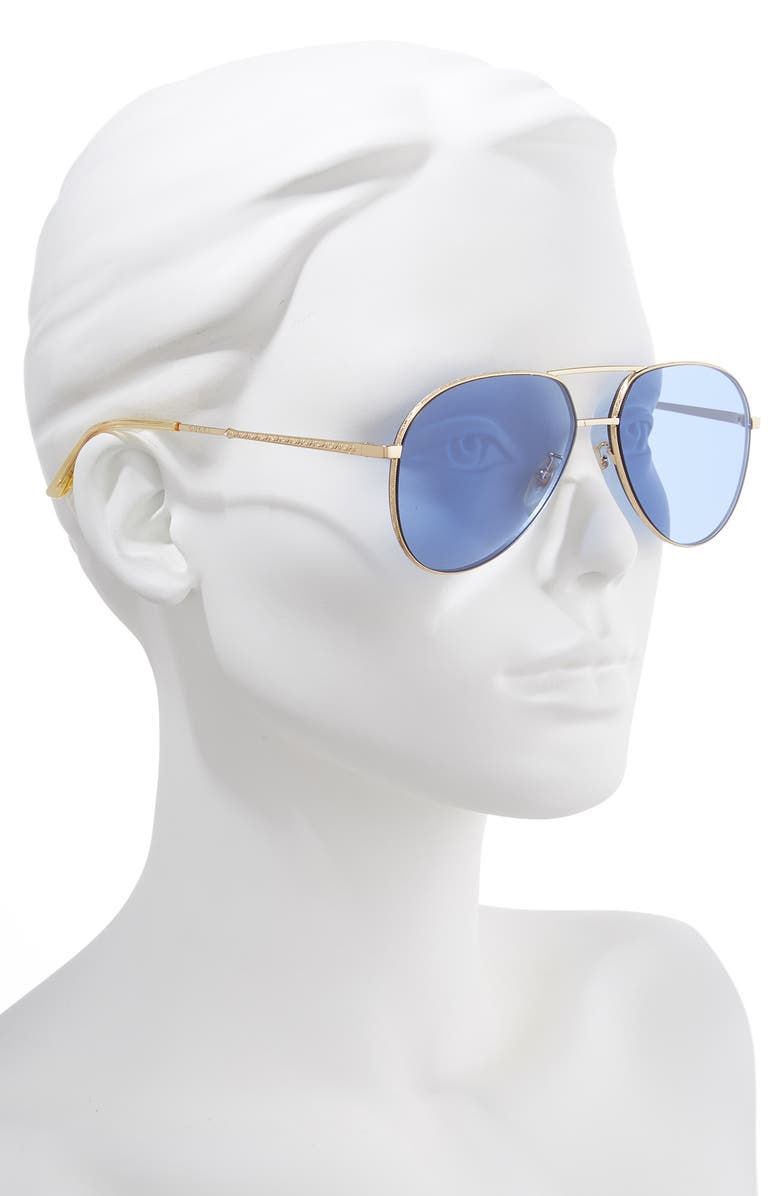 Gucci 59mm Metal Aviator Sunglasses, Alternate, color, 
