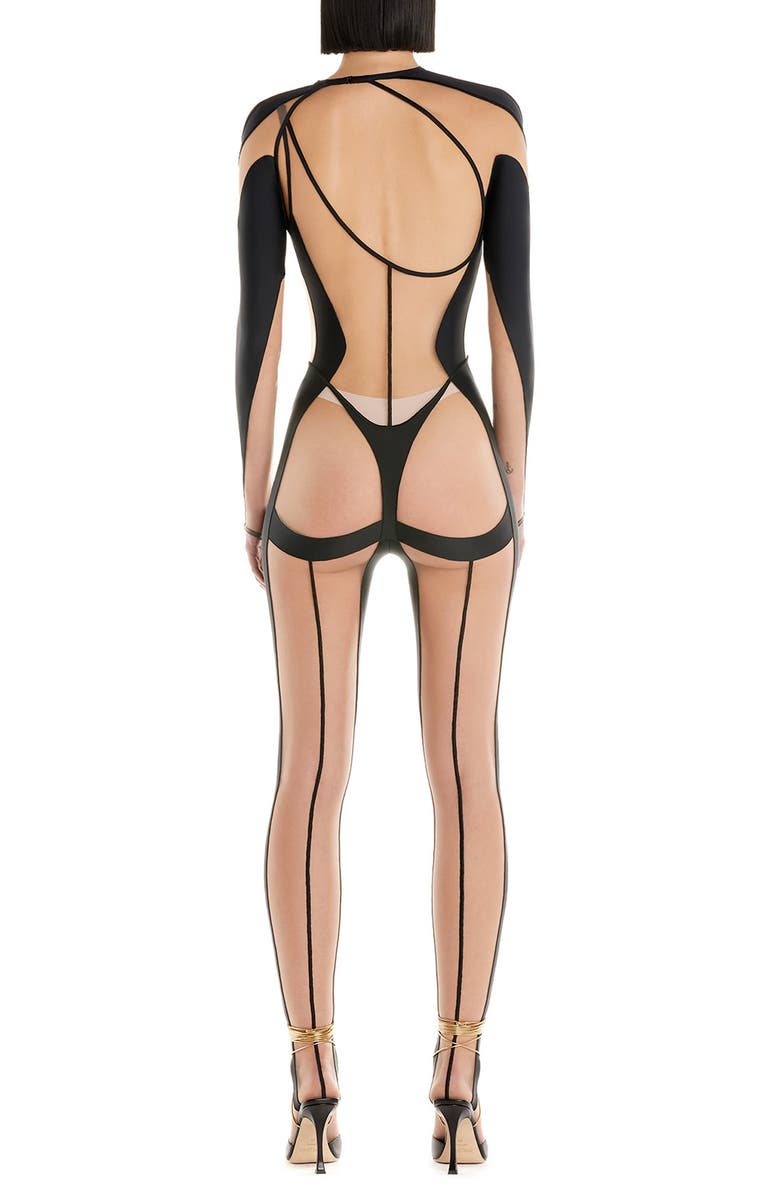 MUGLER Iconic Illusion Mesh Catsuit, Alternate, color, 
