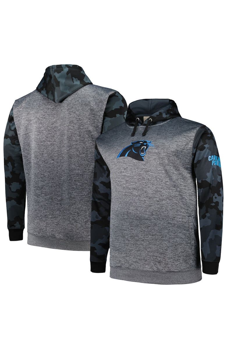 FANATICS Men's Fanatics Branded Heather Charcoal Carolina Panthers Big & Tall Camo Pullover Hoodie, Main, color, Heather Charcoal
