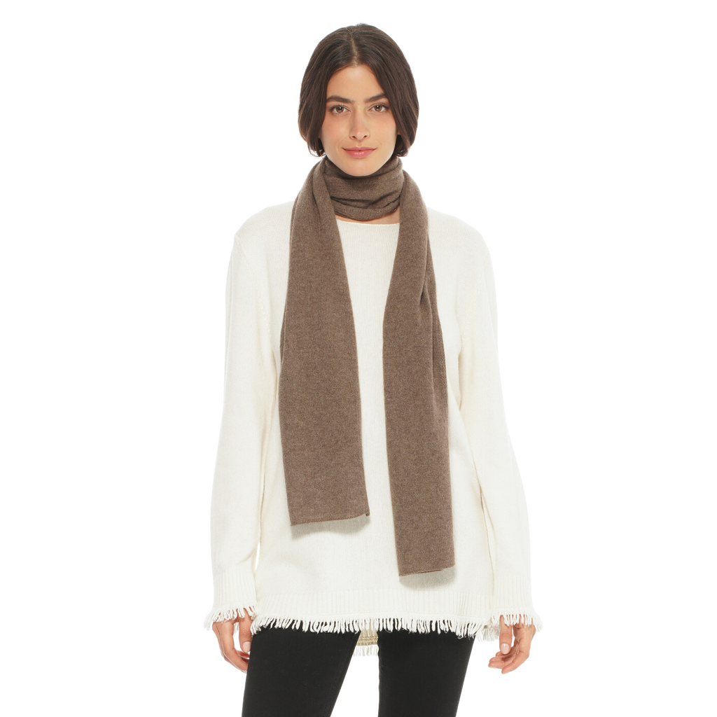 Monticelli Cashmere Pure Cashmere Maxi Wide Scarf In Brown