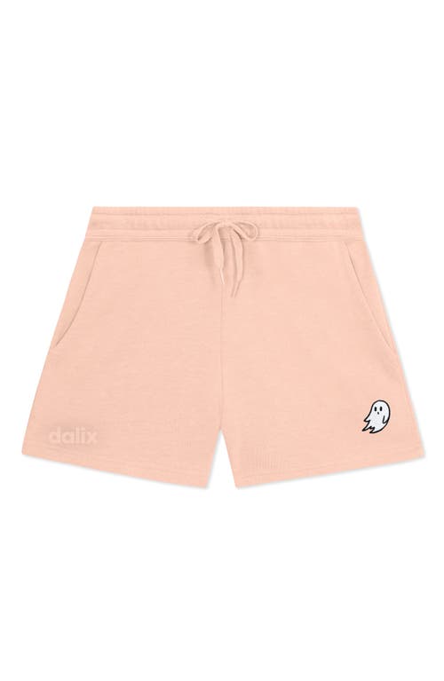 Dalix Womens Ghost Midweight Washed Fleece Shorts In Pink