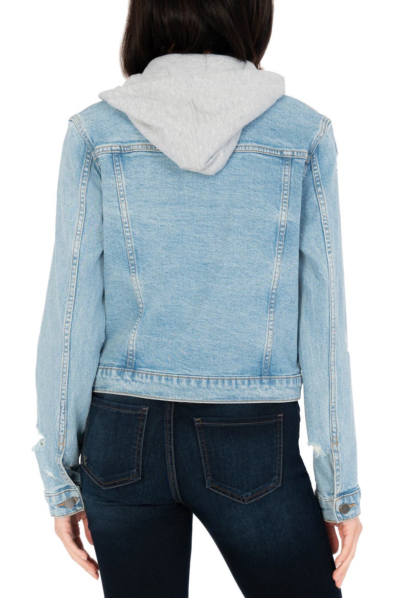 Julia Denim Jacket with Removable Hood, Alternate, color, ELECTRIFY
