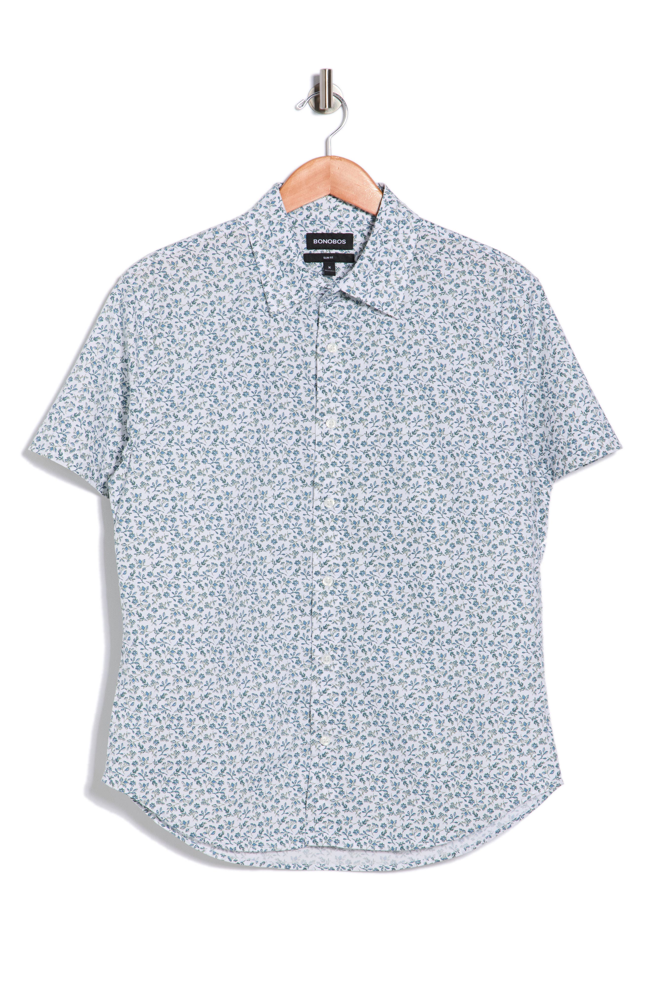 Bonobos Kenria Floral Slim Fit Short Sleeve Stretch Cotton Button-Up Shirt