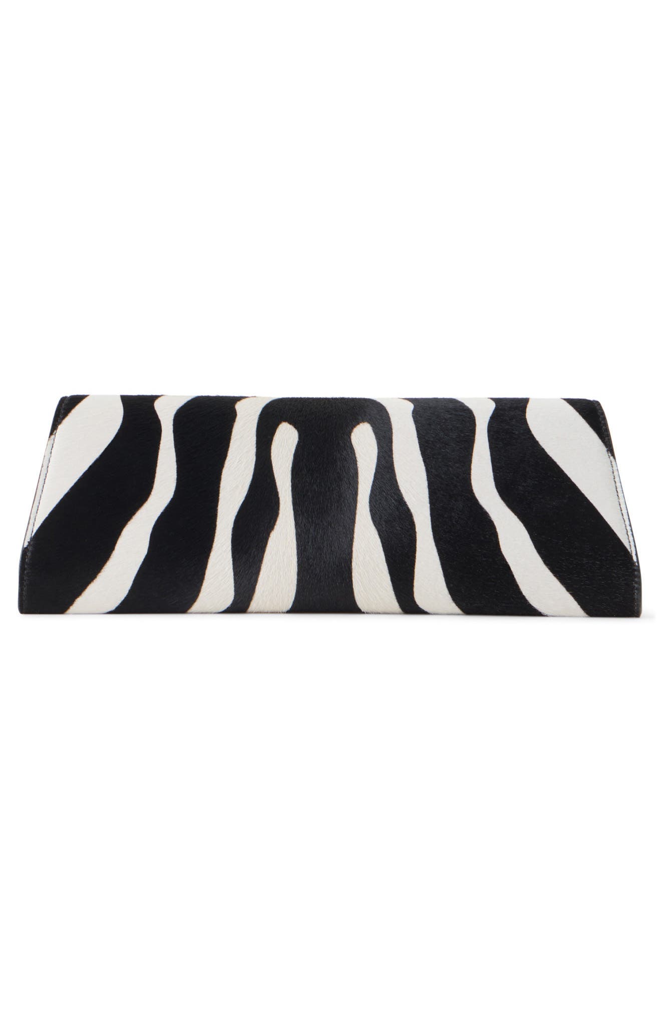 Akris Small Anouk Animal Stripe Genuine Calf Hair East/West Clutch, Alternate, color, Zebra Stripes Big