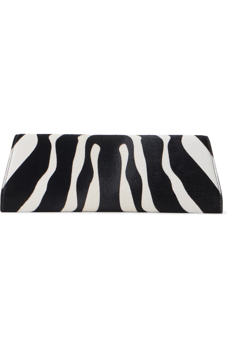 Akris Small Anouk Animal Stripe Genuine Calf Hair East/West Clutch, Alternate, color, Zebra Stripes Big