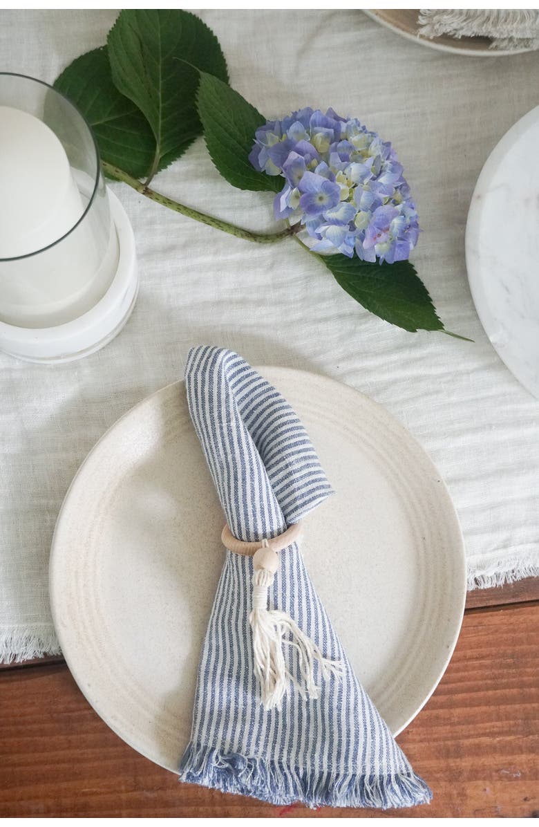 Anaya So Soft Linen Fringe Napkins, Alternate, color, Natural Beige