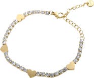 Mazin Jewels Heart Tennis Bracelet