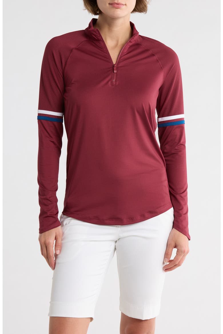 Quarter Zip Polo, Main, color, CORDOVAN
