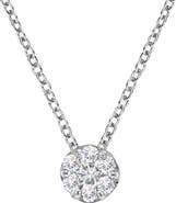 Haus of Brilliance 14K White Gold 1/4 Cttw Diamond 7 Stone Floral Cluster Pendant Necklace