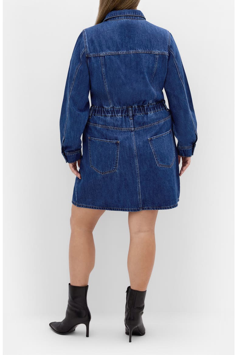 Liora Long Sleeve Denim Shirtdress, Alternate, color, DARK DENIM