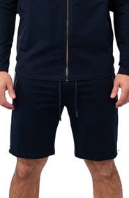 Maceoo Track Blue Stretch Cotton Shorts