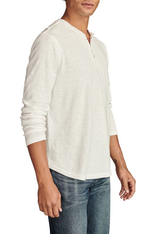 Lucky Brand Mens Crewneck Button Placket Henley Shirt In White