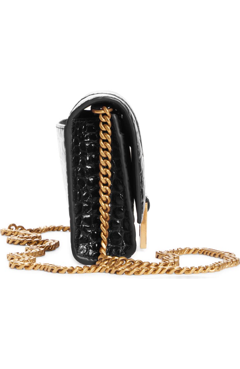 Balenciaga Hourglass Leather Wallet on a Chain, Alternate, color,