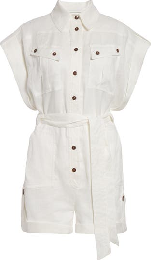 Zimmermann Rhiannon Cuffed Linen Playsuit | Nordstrom