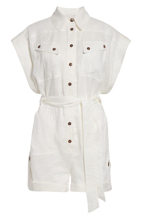 Shop Zimmermann Rhiannon Cuffed Linen Playsuit