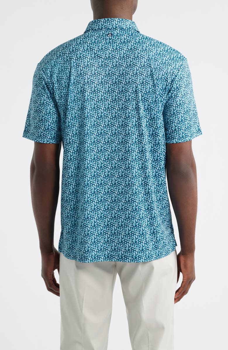 Swannies Ridge Floral Performance Golf Polo, Alternate, color, Deep-Lake